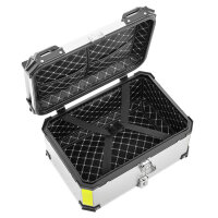 Bagtecs XB65 Alu Top Case 65L silver, motorcycle case, robust, lockable, weatherproof, large storage volume