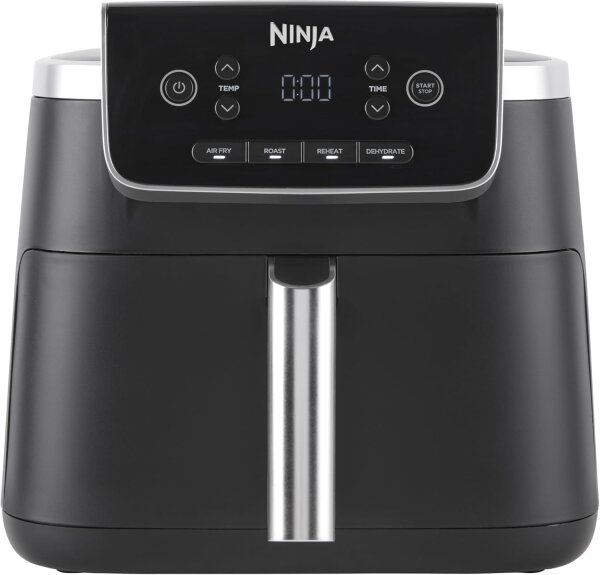 Ninja PRO Air Fryer AF140EU, Heißluftfritteuse 4,7L, 4-in-1, Einzelkorb, digital, Antihaft, schnelles Garen, für 1-2 Personen
