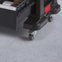 KETER Werkstattwagen Trolley, 7 Schubladen, mobiler Werkzeugwagen, abnehmbare Rollen, Organizer, 60x37,8x83,2cm, schwarz