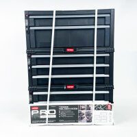 KETER Werkstattwagen Trolley, 7 Schubladen, mobiler Werkzeugwagen, abnehmbare Rollen, Organizer, 60x37,8x83,2cm, schwarz