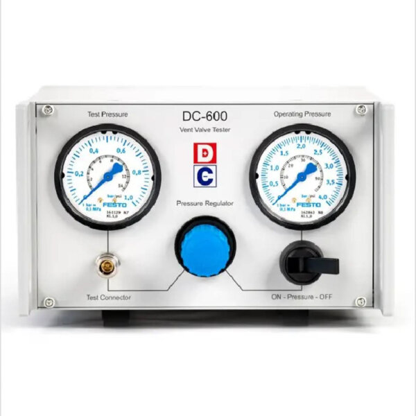 DC-600 vent valve tester, used, for valve testing, robust, precise measurement, industrial quality
