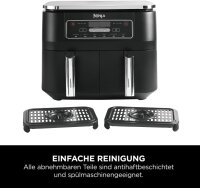 Ninja Foodi AF300EU Air Fryer, 7.6L, 2 Zones, 6-in-1, Non-stick, Dishwasher Safe, for 4-6 People, Black