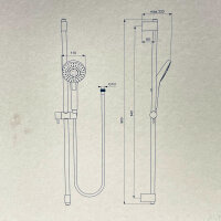 Ideal Standard Brausekombi Idealrain Evo, 3-Funktions-Handbrause, Chrom, Duschset mit variablen Strahlarten