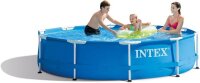 INTEX Metallrahmenpool 3,05x0,76m, Rundpool, 61cm tief, stabiler Stahlrahmen, einfacher Aufbau, ideal für Garten