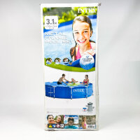 INTEX Metallrahmenpool 3,05x0,76m, Rundpool, 61cm tief, stabiler Stahlrahmen, einfacher Aufbau, ideal für Garten