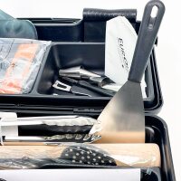 Eurolam 37-piece kitchen case, complete cutlery and cooking set, compact, portable, safe storage