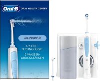 Oral-B Oral Health Center Water Flosser - 2 Replacement Nozzles, Oxyjet Technology, 5 Pressure Levels, Interdental Cleaner, Gentle Cleaning, White/Blue