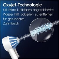 Oral-B Oral Health Center Water Flosser - 2 Replacement Nozzles, Oxyjet Technology, 5 Pressure Levels, Interdental Cleaner, Gentle Cleaning, White/Blue
