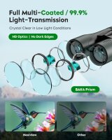 Nexiview HD binoculars 15x52, powerful & lightweight, large bright field of view, IPX7 waterproof – ideal for hunting, birdwatching, travel & sports
