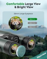 Nexiview HD binoculars 15x52, powerful & lightweight, large bright field of view, IPX7 waterproof – ideal for hunting, birdwatching, travel & sports