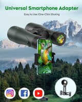Nexiview HD binoculars 15x52, powerful & lightweight, large bright field of view, IPX7 waterproof – ideal for hunting, birdwatching, travel & sports