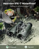 Nexiview HD binoculars 15x52, powerful & lightweight, large bright field of view, IPX7 waterproof – ideal for hunting, birdwatching, travel & sports