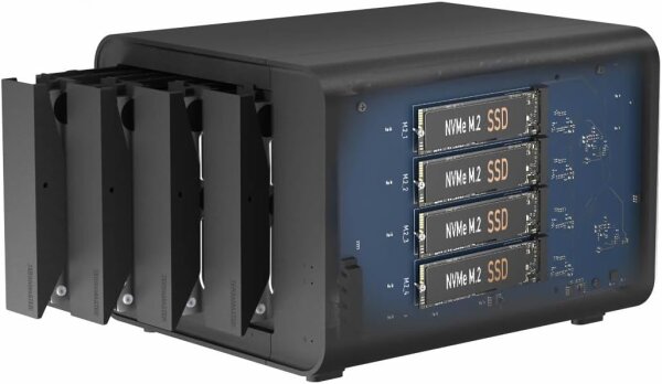 TERRAMASTER D8 Hybrid HDD/NVMe Enclosure 8-Bay, USB 3.2 Gen2 10Gbps Type-C, RAID 0/1/JBOD/Single, exclusive 2+6 Hybrid RAID (diskless)
