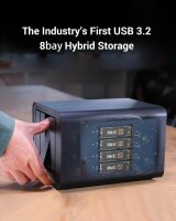 TERRAMASTER D8 Hybrid HDD/NVMe Enclosure 8-Bay, USB 3.2 Gen2 10Gbps Type-C, RAID 0/1/JBOD/Single, exclusive 2+6 Hybrid RAID (diskless)