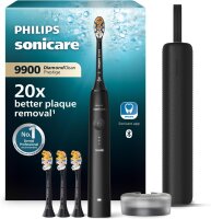 Philips Sonicare HX9992/43 DiamondClean 9900 Prestige electric toothbrush, SenseIQ & App, 5 cleaning modes, 3 intensity levels, travel charging case, black
