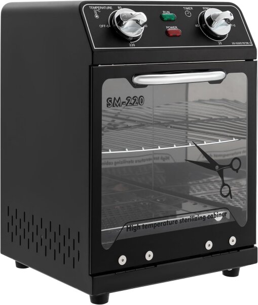 Unbekannt, SM-220, 8L Heißluft-Sterilisator für Instrumente, Hochtemperatur, Tablett, für Maniküre, Zahn- & Friseurbedarf, Schwarz