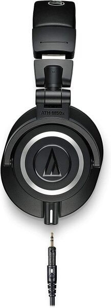 Audio-Technica ATH-M50x, geschlossener Studio-Monitorkopfhörer, 45mm Treiber, faltbar, abnehmbares Kabel, Schwarz