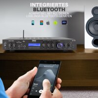 Pyle PDA7BUEU 5-Kanal Stereo Verstärker, 200W, Bluetooth, Radio, USB/SD/AUX, Heimkino Surround, MP3, HiFi Receiver