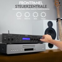 Pyle PDA7BUEU 5-Kanal Stereo Verstärker, 200W, Bluetooth, Radio, USB/SD/AUX, Heimkino Surround, MP3, HiFi Receiver