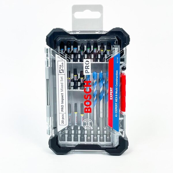 Bosch PRO Impact Set 20-piece, bit & drill set, for concrete/tiles, 200x107mm, screwdriver accessories, 2608521U83
