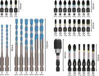 Bosch 35x PRO Impact Set 2608521U82, Bit & Drill Set, 35-piece, for concrete/tiles, professional accessories, compact, versatile