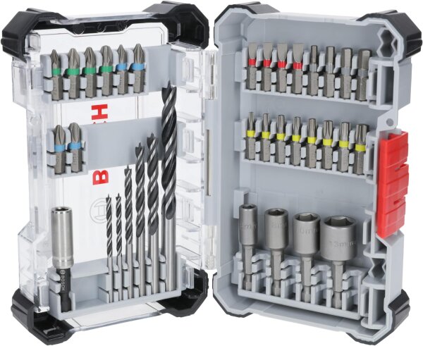 Bosch 35-piece bit and wood drill set, 2607017725, accessory for screwdrivers/drill drivers, extra hard, compact, professional quality