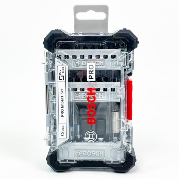 Bosch PRO Impact 50-piece set, screwdriver accessories, robust, versatile, model 2608521U89, compact, professional quality