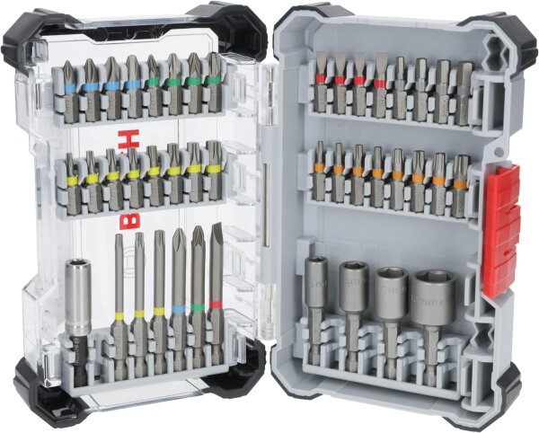 Bosch 43x Extra Hard Bit-Set, 43-tlg, Schrauberbits, robust, für Bohrschrauber, Zubehör, Modell 2607017727