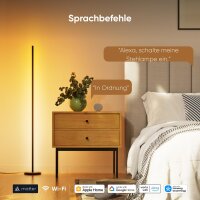 Nanoleaf NL72K4E00 Stehlampe, RGB IC LED, dimmbar, Musik Sync, 1700lm, App/Sprachsteuerung, Schwarz, Gaming Schlafzimmer