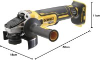 Dewalt DCG405NT-XJ 18V Akku-Winkelschleifer, 125mm, bürstenlos, 9.000 U/min, M14, Schutzhaube, Zusatzgriff, ohne Akku/Lader