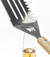 3-tlg. Grillbesteck-Set 8363313, Grillzange, Gabel & Wender im Metallkoffer in Bambusoptik, beige, BBQ Zubehör