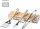 3-tlg. Grillbesteck-Set 8363313, Grillzange, Gabel & Wender im Metallkoffer in Bambusoptik, beige, BBQ Zubehör