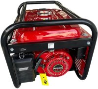 Professional H8500W generator, 6.5 HP petrol engine, 220V, voltmeter & circuit breaker, emergency power generator, red, without original packaging, paint chips, oil needs topping up