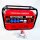 Professional H8500W generator, 6.5 HP petrol engine, 220V, voltmeter & circuit breaker, emergency power generator, red, without original packaging, paint chips, oil needs topping up