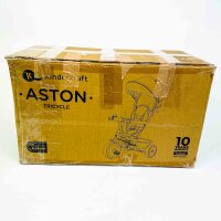 Kinderkraft Aston Kinderdreirad ab 9 Monate bis 25 kg – Schubstange, drehbarer Sitz (vorwärts/rückwärts), Sonnendach, Getränkehalter & Korb, Rosa