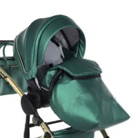 Junama Fluo V3 Combo Set: Baby Bath, Changing Bag & Stroller Seat Unit, Green/Gold, Lightweight & Stylish