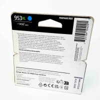HP 953XL Cyan High Yield Ink Cartridge, Compatible with OfficeJet Pro 7720/7730/7740/8210/8710/8715/8720/8725/8730/8740 – Expiry 08/2026