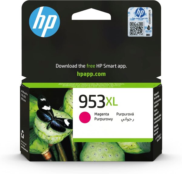HP 953XL (F6U17AE) Magenta Ink Cartridge, High Yield, Lasts Until Oct 2026 – Compatible with HP OfficeJet Pro 77xx/82xx/87xx