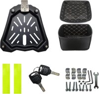 Universal 45L motorcycle top case made of aluminum, unique security lock, robust and durable, easy installation, silver-colored