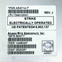 Adams RITE Aerospace AR4714-7 Impact Solenoid, Rev. J, aerospace-grade, robust, precise