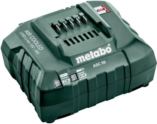Metabo ASC 55 Air Cooled – Ladegerät für Akkupacks 12–36 V, Modell 627044000, luftgekühlt