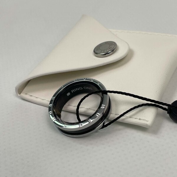 Muse Ring MRO-TCB-SL-S12 Smart Ring - Titanium & Ceramic Edition, Size S12, Black