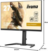 iiyama GB2790QSU-B5 27" Gaming Monitor Fast IPS WQHD, 1 ms, 240 Hz, HDMI/DP, USB3.0, FreeSync, HDR400, height adjustable, pivot, black