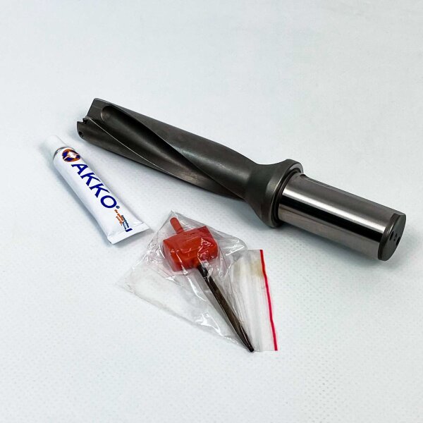 AKKO SP 07T308 Indexable Insert Solid Drill 25 mm, 4xD Drilling Depth, Compatible with Taegutec, Shank Ø25 mm with Internal Cooling