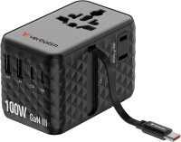 Verbatim 30191 GaN Reise-Steckdosenadapter 100W Schwarz -...