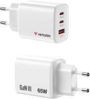 Verbatim 32353 GaN 65W Multi-Charger, 2x USB-C PD + 1x...