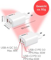 Verbatim 32353 GaN 65W Multi-Charger, 2x USB-C PD + 1x...