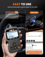 ANCEL AD310 OBD2 Diagnosegerät, KFZ Motor Fehlerausleser, universell für Fahrzeuge ab 2000, OBDII/EOBD Protokollfunktionen