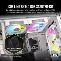 CORSAIR CO-9051024-WW 140mm PWM-Lüfter Dual-Pack (RGB, iCUE LINK Hub, magnetisches Kuppellager) Weiß