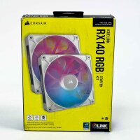 CORSAIR CO-9051024-WW 140mm PWM-Lüfter Dual-Pack (RGB, iCUE LINK Hub, magnetisches Kuppellager) Weiß